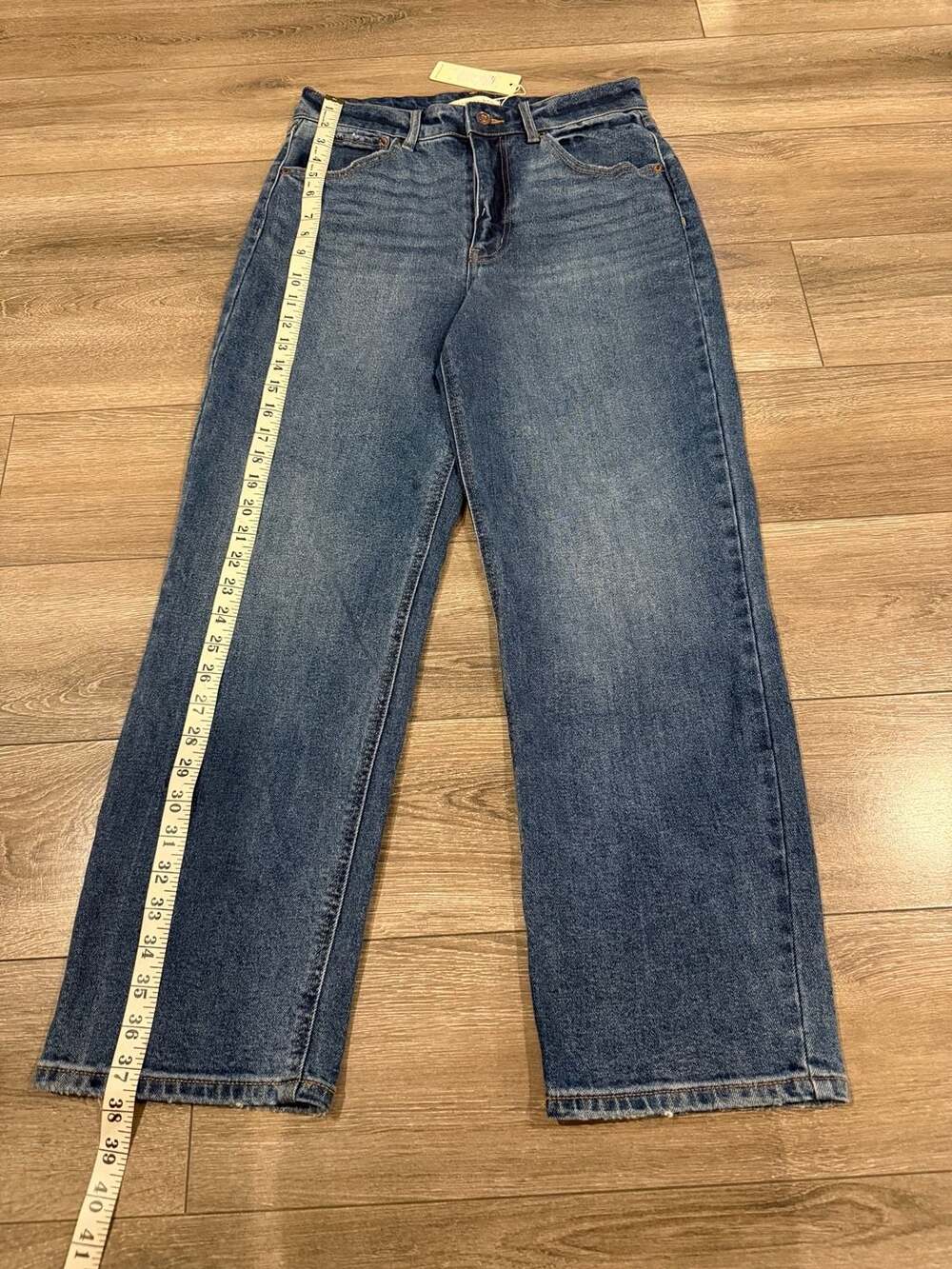 NWT Copper Key The Crop Straight Jeans Size 7 Blue Denim High Rise